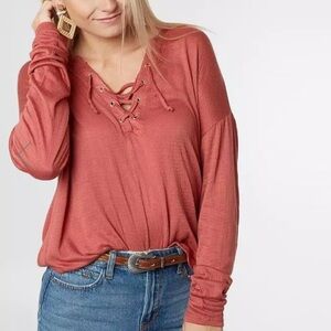 NWT Billabong Anytime Lace-Up Top Size M NWT